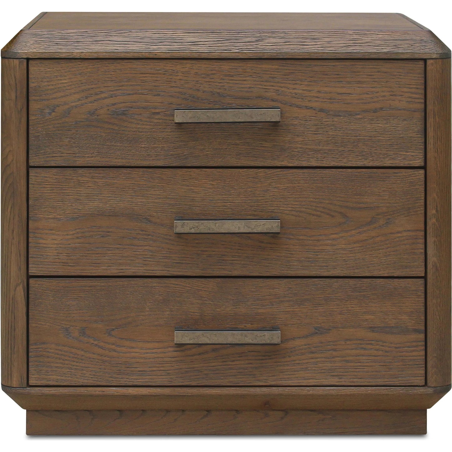 001 SI-2441319 | Primary Silo | Caleb Nightstand by Moe's Home Collection in brown. Made from top, side, drawer oak veneer over mdf, solid oak, back plywood drawer plywood, engineer veneer, iron in a traditional style.