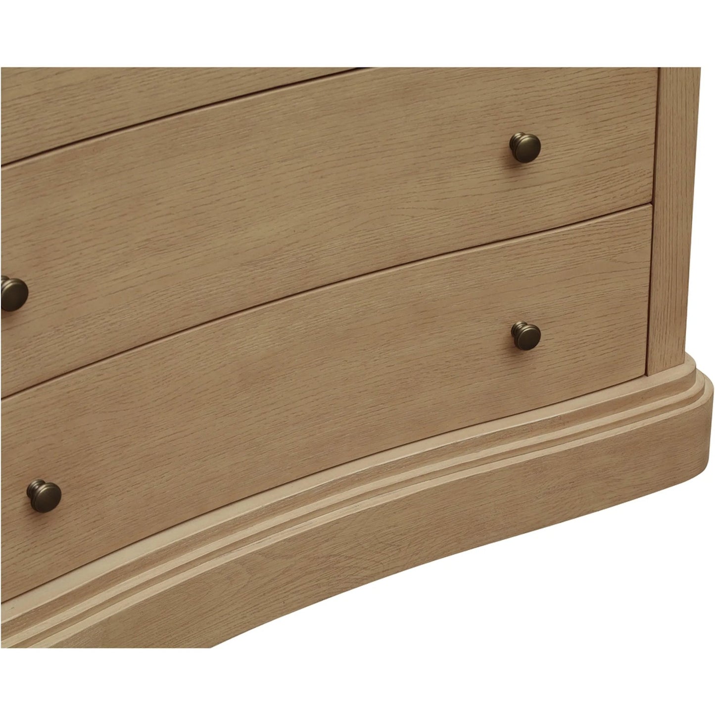 011 SI-2527875 | Closeup | Clarence 6 Drawer Dresser by Moe's Home Collection. Made from solid top edge, door frame, outer frame, oak drawer, shelf panel, side, brass handle in a unique style.