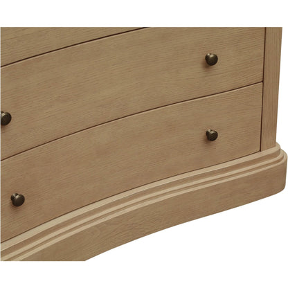Clarence 6 Drawer Dresser by Moe's Home Collection. Made from solid top edge, door frame, outer frame, oak drawer, shelf panel, side, brass handle in a unique style.