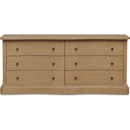 Clarence 6 Drawer Dresser by Moe's Home Collection. Made from solid top edge, door frame, outer frame, oak drawer, shelf panel, side, brass handle in a unique style.