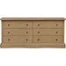 Clarence 6 Drawer Dresser by Moe's Home Collection. Made from solid top edge, door frame, outer frame, oak drawer, shelf panel, side, brass handle in a unique style.