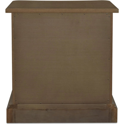 Clarence Nightstand by Moe's Home Collection. Made from solid top edge, door frame, outer frame, oak drawer, shelf panel, side, brass handle in a unique style.