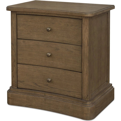 Clarence Nightstand by Moe's Home Collection. Made from solid top edge, door frame, outer frame, oak drawer, shelf panel, side, brass handle in a unique style.