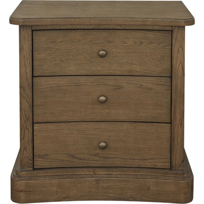 Clarence Nightstand by Moe's Home Collection. Made from solid top edge, door frame, outer frame, oak drawer, shelf panel, side, brass handle in a unique style.