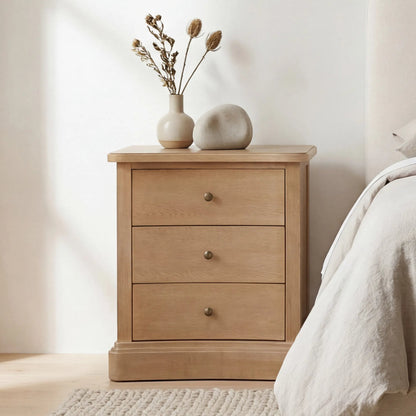Clarence Nightstand by Moe's Home Collection. Made from solid top edge, door frame, outer frame, oak drawer, shelf panel, side, brass handle in a unique style.