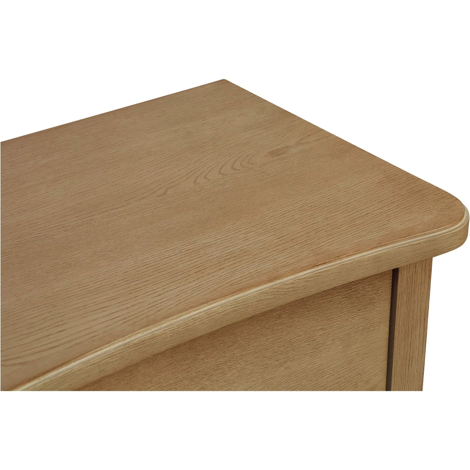 Clarence Nightstand by Moe's Home Collection. Made from solid top edge, door frame, outer frame, oak drawer, shelf panel, side, brass handle in a unique style.