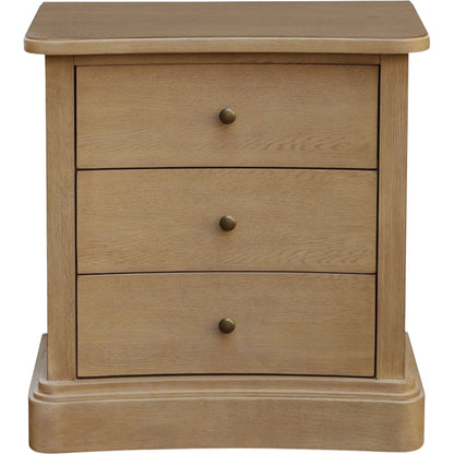 Clarence Nightstand by Moe's Home Collection. Made from solid top edge, door frame, outer frame, oak drawer, shelf panel, side, brass handle in a unique style.