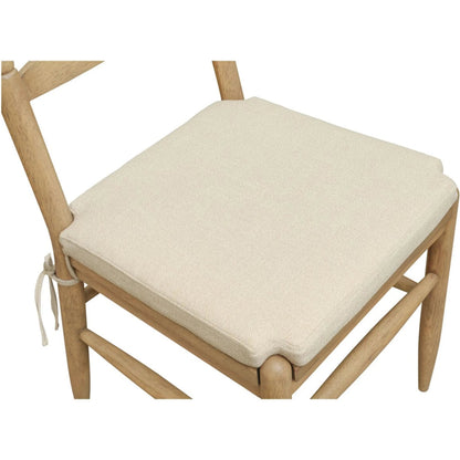 Tate Dining Chair (Set of 2) by Moe's Home Collection in beige and natural. Made from rubber wood, 92% polyester, 8% linen in a unique style.