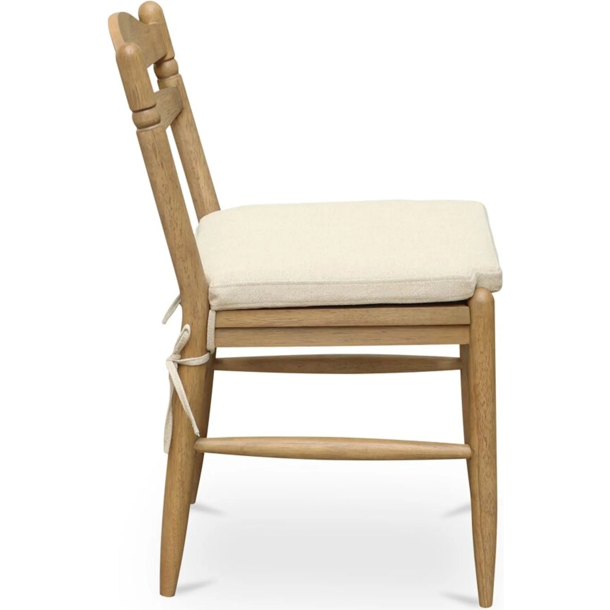 Tate Dining Chair (Set of 2) by Moe's Home Collection in beige and natural. Made from rubber wood, 92% polyester, 8% linen in a unique style.