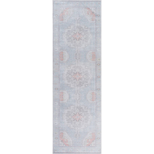 Embrace Rug - 487215 by Livabliss in denim, burnt orange, light slate, ivory, gray, charcoal. Made from face: 100% polyester, warp: 85% cotton, 15% polyester in a unique style.