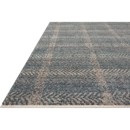 Ember EMB-03 Rug by Angela Rose x Loloi in blue, beige. Made from 100% polyester in a unique style.
