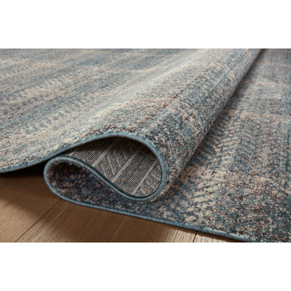 Ember EMB-03 Rug by Angela Rose x Loloi in blue, beige. Made from 100% polyester in a unique style.