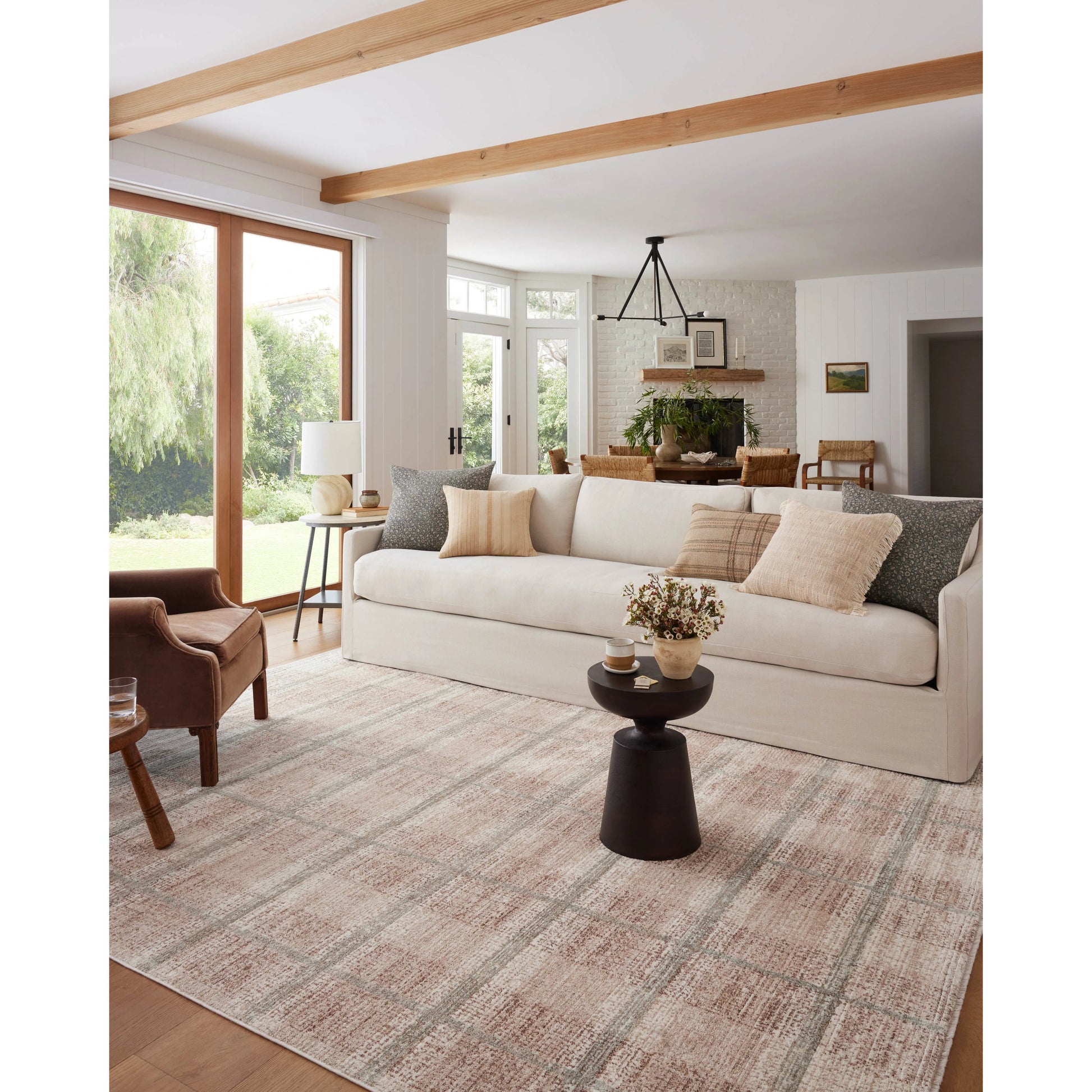 Ember EMB-06 Rug by Angela Rose x Loloi in clay, mist. Made from 100% polyester in a unique style.
