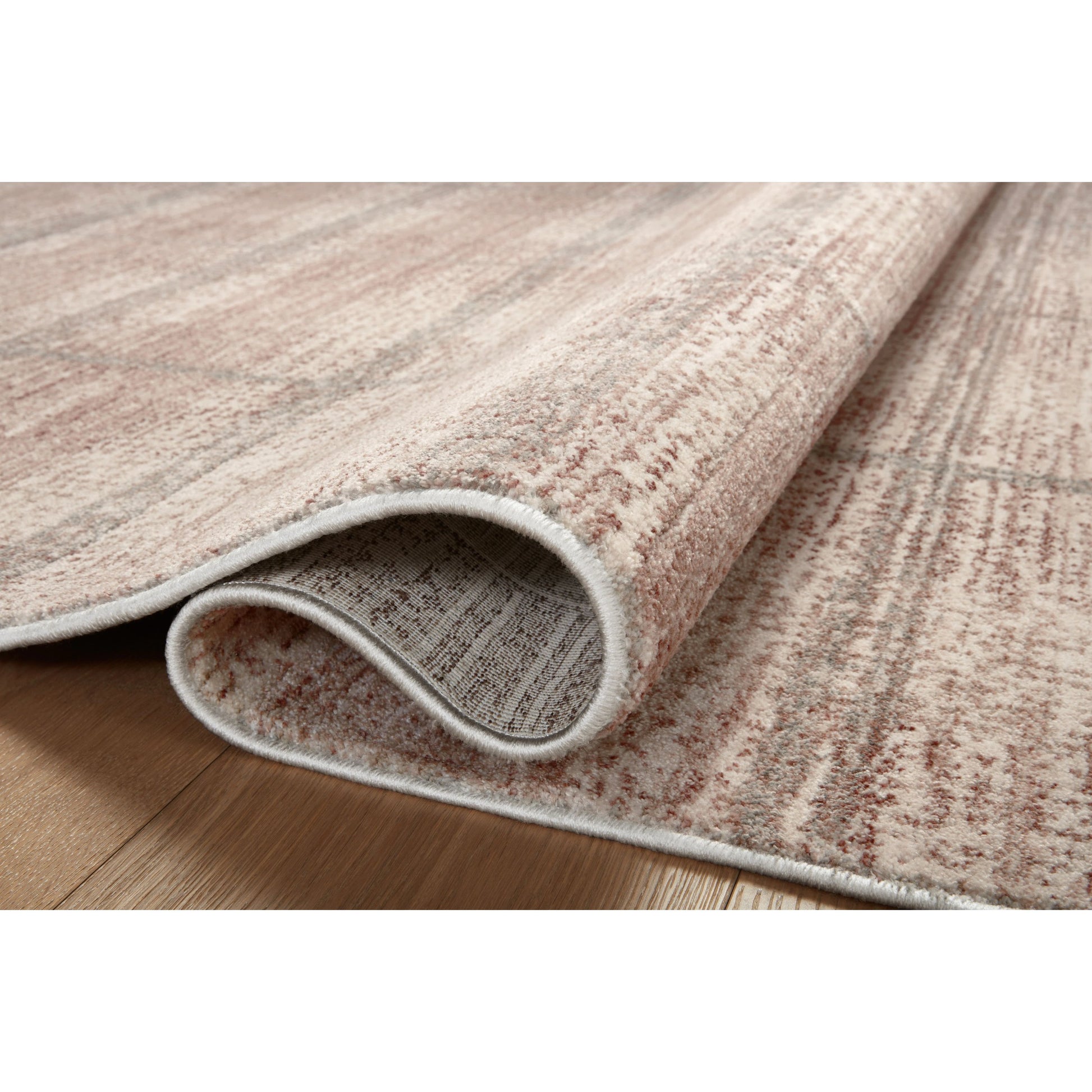 Ember EMB-06 Rug by Angela Rose x Loloi in clay, mist. Made from 100% polyester in a unique style.
