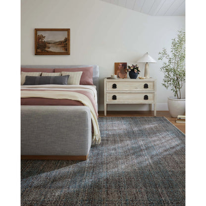 Ember EMB-09 Rug by Angela Rose x Loloi in denim, charcoal. Made from 100% polyester in a unique style.