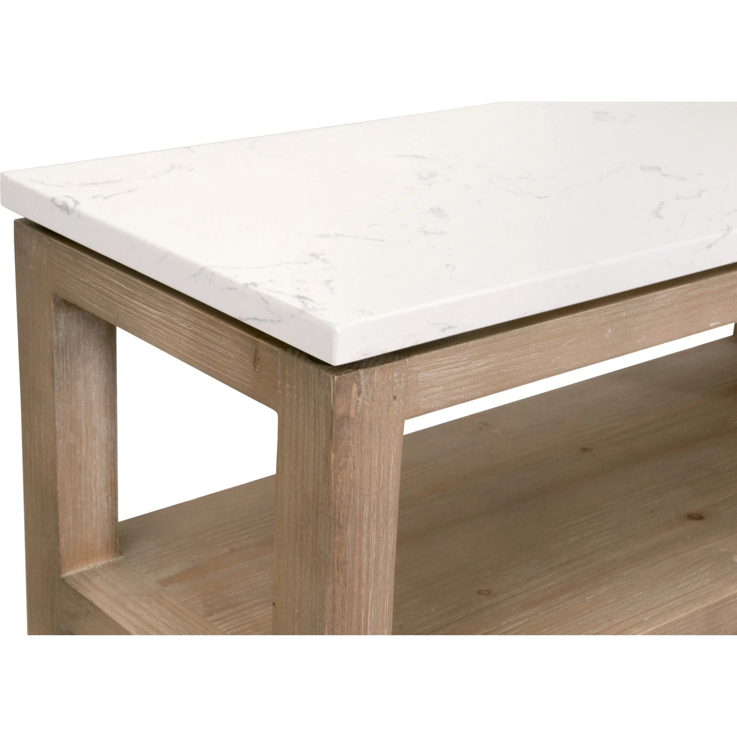 016 SI-2249309 | Unknown | Emerie Narrow Console Table by Essentials For Living. Made from solid pine wood, solid quartz in a modern style.