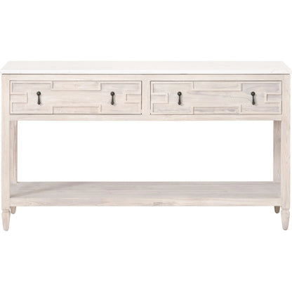 Emerie Entry Console by Essentials For Living in smoke gray pine, white quartz. Made from solid pine wood, solid quartz in a modern style.