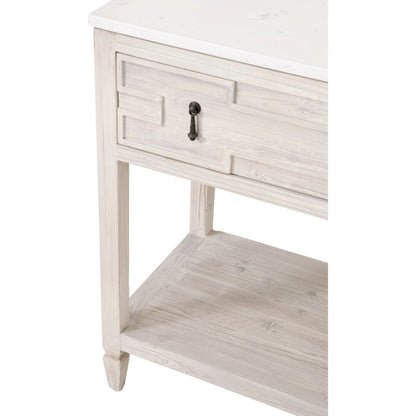 Emerie Entry Console by Essentials For Living in smoke gray pine, white quartz. Made from solid pine wood, solid quartz in a modern style.