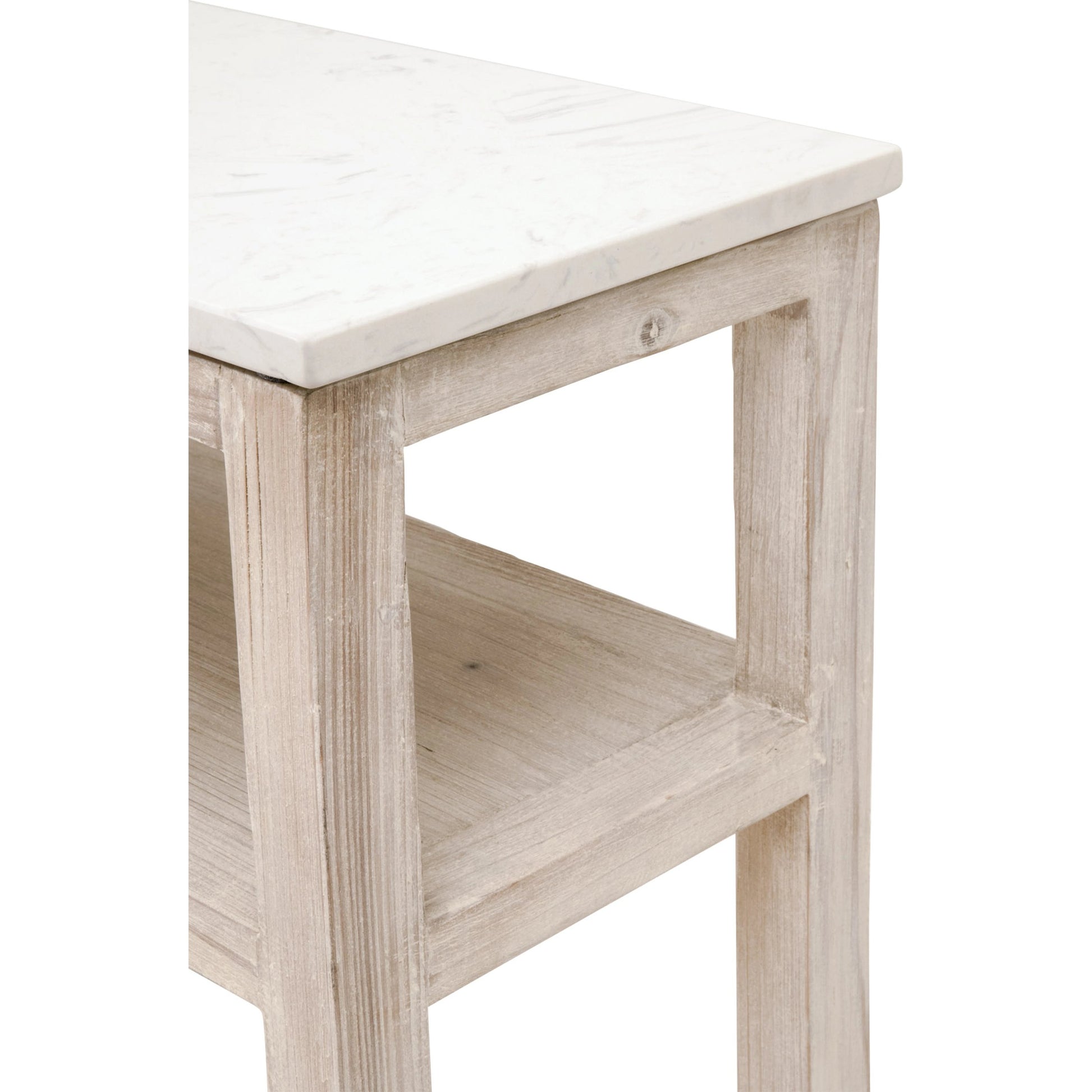 Emerie Narrow Console Table by Essentials For Living. Made from solid pine wood, solid quartz in a modern style.