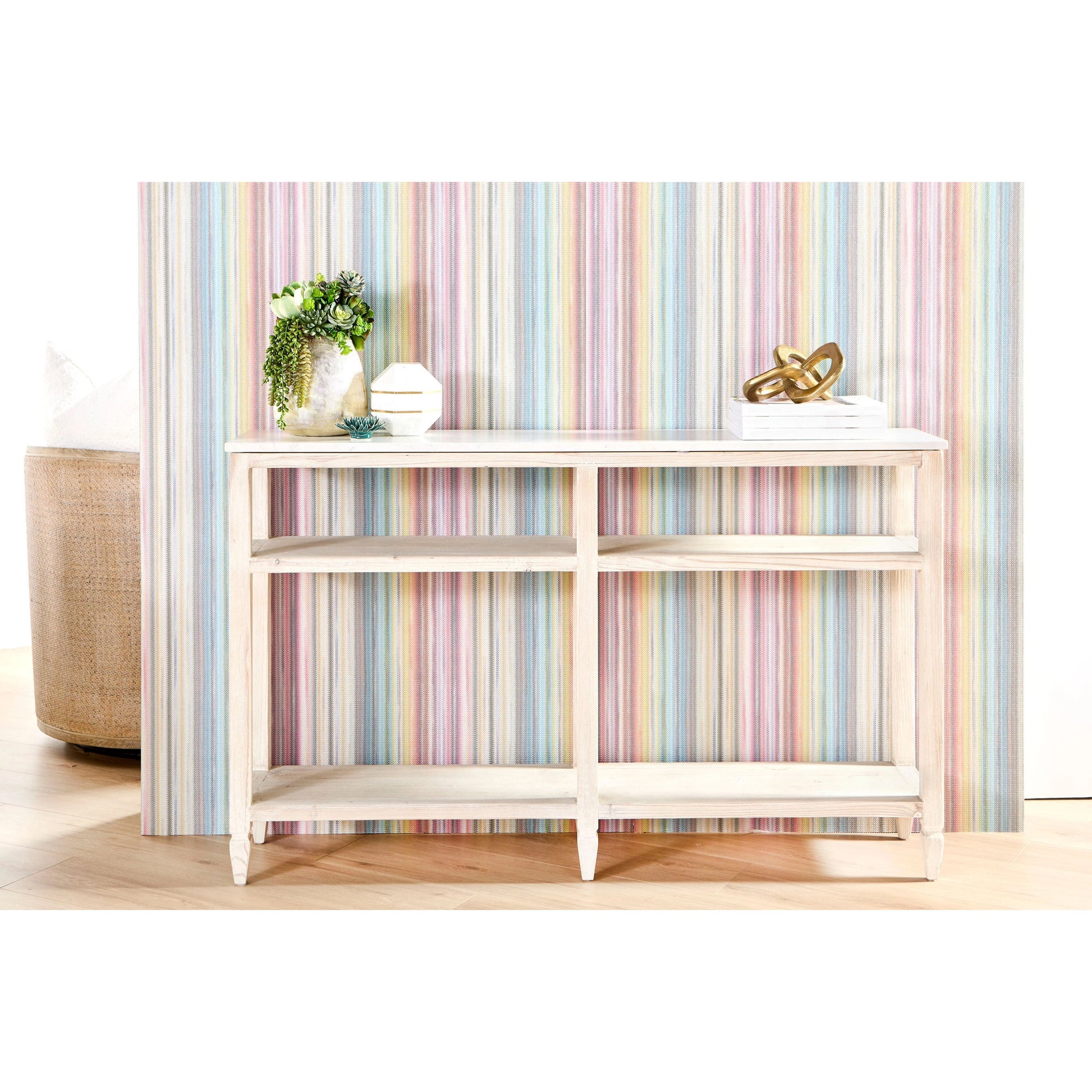 Emerie Narrow Console Table by Essentials For Living. Made from solid pine wood, solid quartz in a modern style.