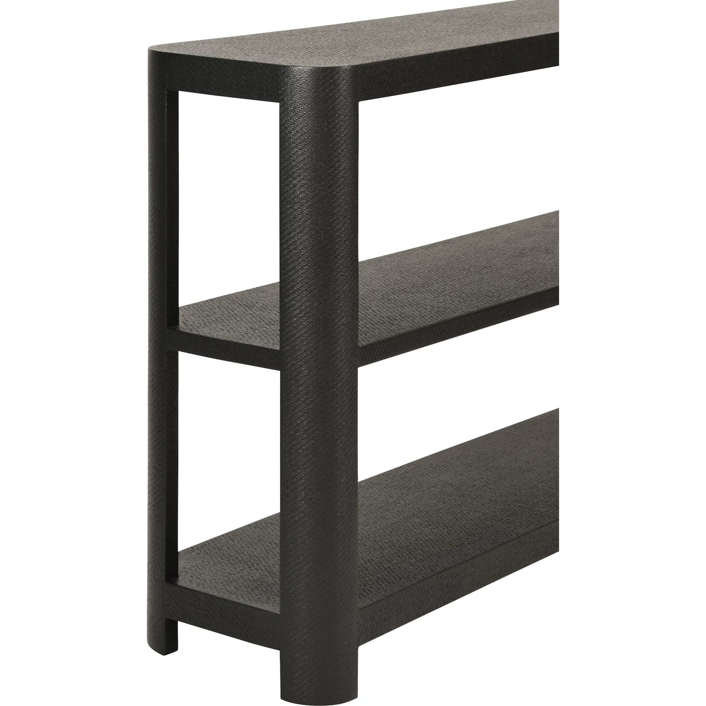 010 SI-2461285 | Closeup | Emery Three Tier Console by Worlds Away. Made from solid wood, mdf in a modern style.