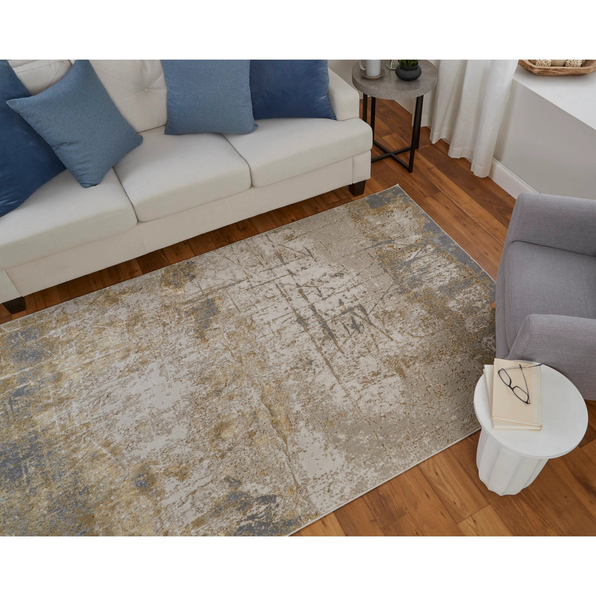 Aura Rug - 39LNF by Feizy in ivory, brown, gray. Made from polyester, polypropylene in a unique style.