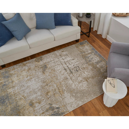 Aura Rug - 39LNF by Feizy in ivory, brown, gray. Made from polyester, polypropylene in a unique style.