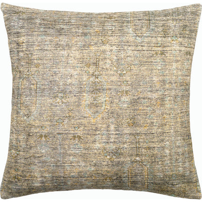 Emily Jean Pillow - 534205 by Livabliss in brown, dusty sage, wheat, black. Made from polyester in a modern style.
