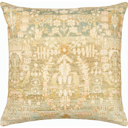 Emily Jean Pillow - 534230 by Livabliss in light brown, charcoal, peach, dark brown. Made from polyester in a traditional style.