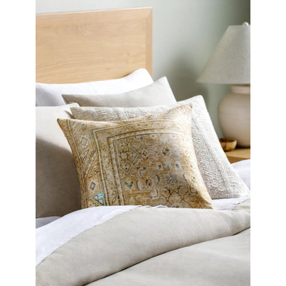 Emily Jean Pillow - 534255 by Livabliss in beige, tan, amber, aqua. Made from polyester in a traditional style.
