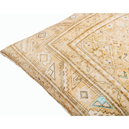 Emily Jean Pillow - 534255 by Livabliss in beige, tan, amber, aqua. Made from polyester in a traditional style.