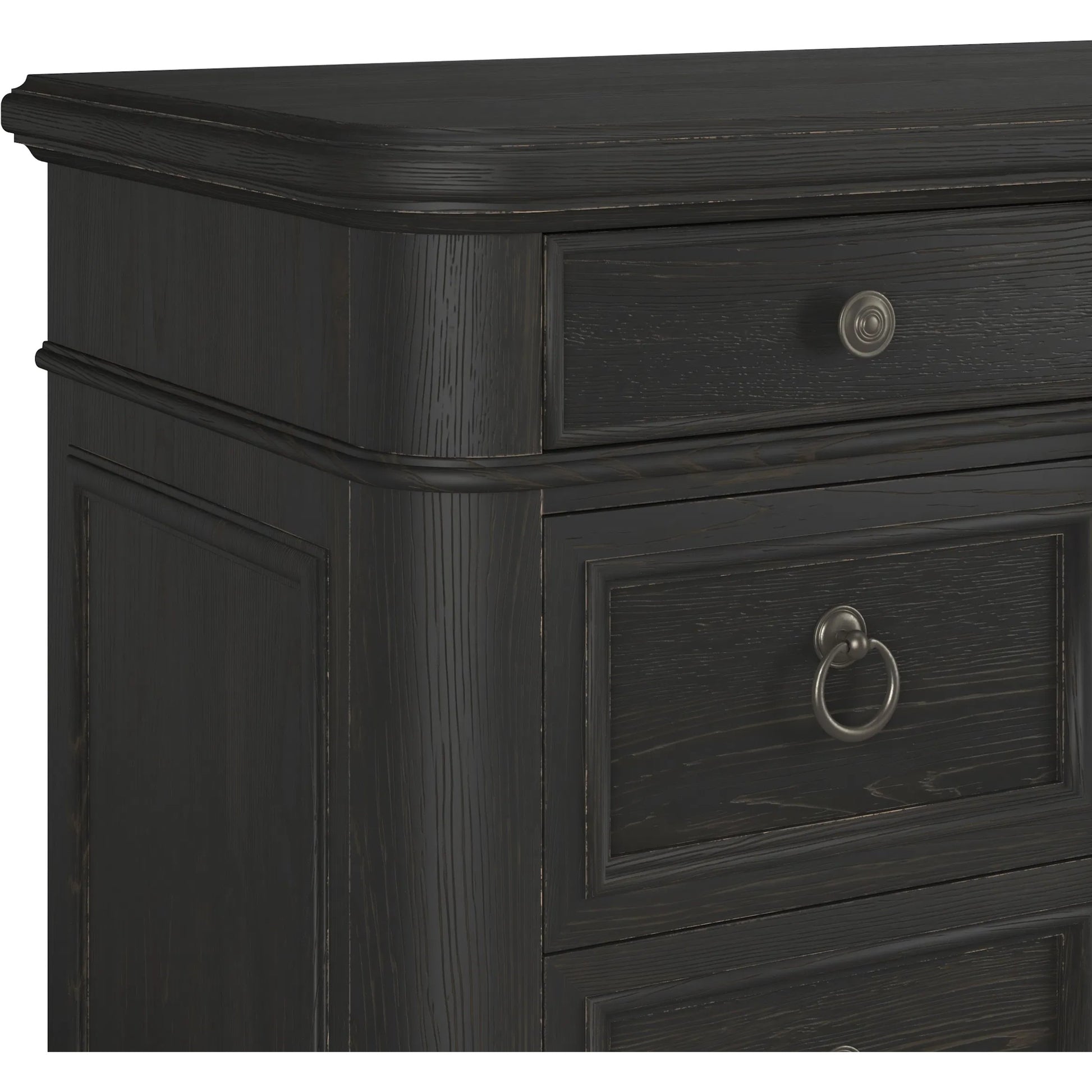 Atrium 12 Drawer Dresser by A.R.T. Furniture in hand rubbed black, undertones of brown. Made from unique in a traditional style.