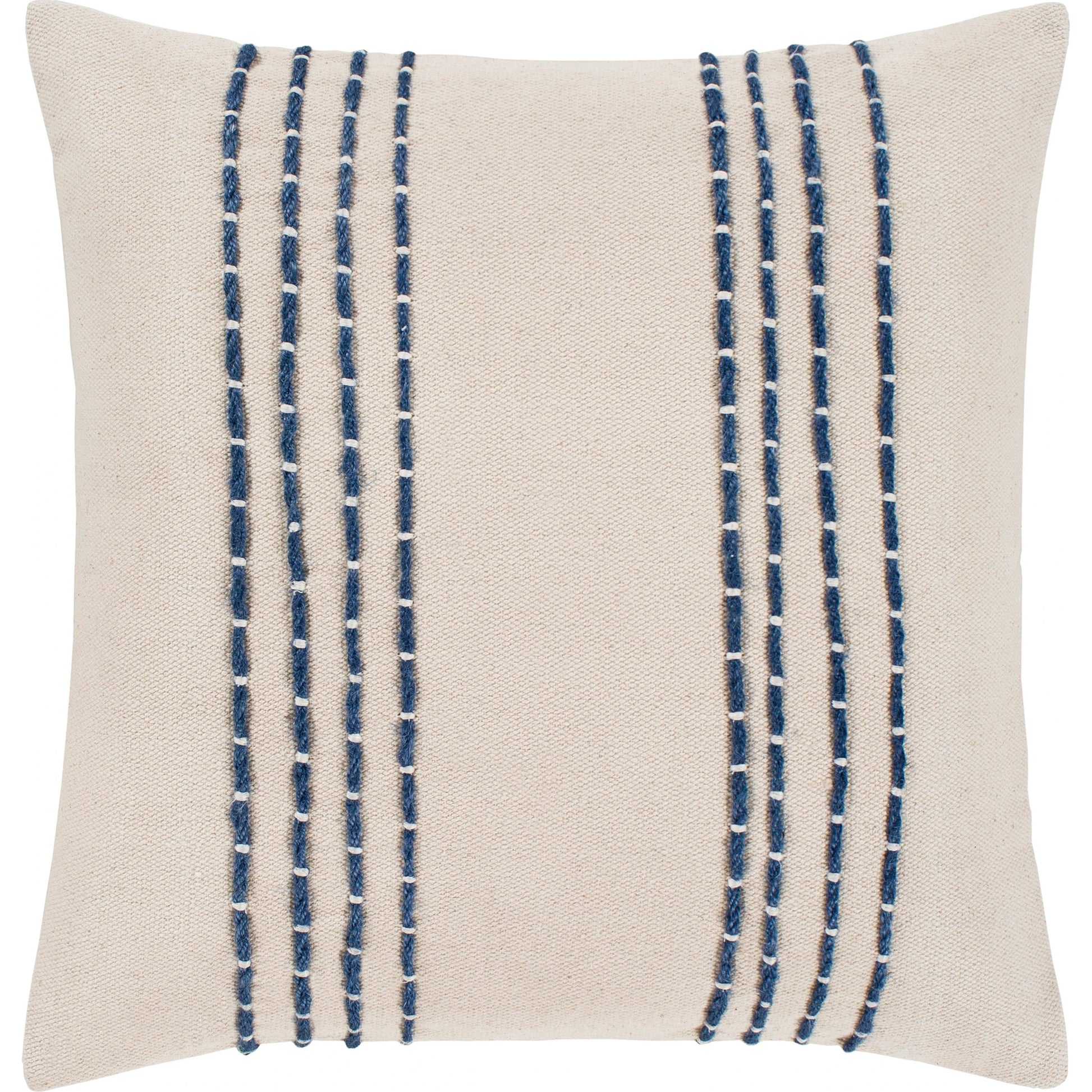 Emilio Pillow - 33955 by Surya in cream, khaki, navy. Made from 100% cotton in a modern style.