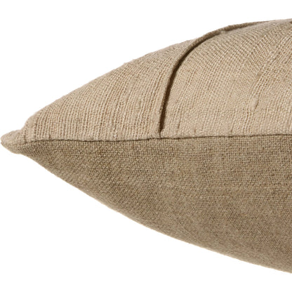 Emmer EMM01 Pillow by Jaipur Living in natural linen. Made from 80% linen 20% viscose in a transitional style.