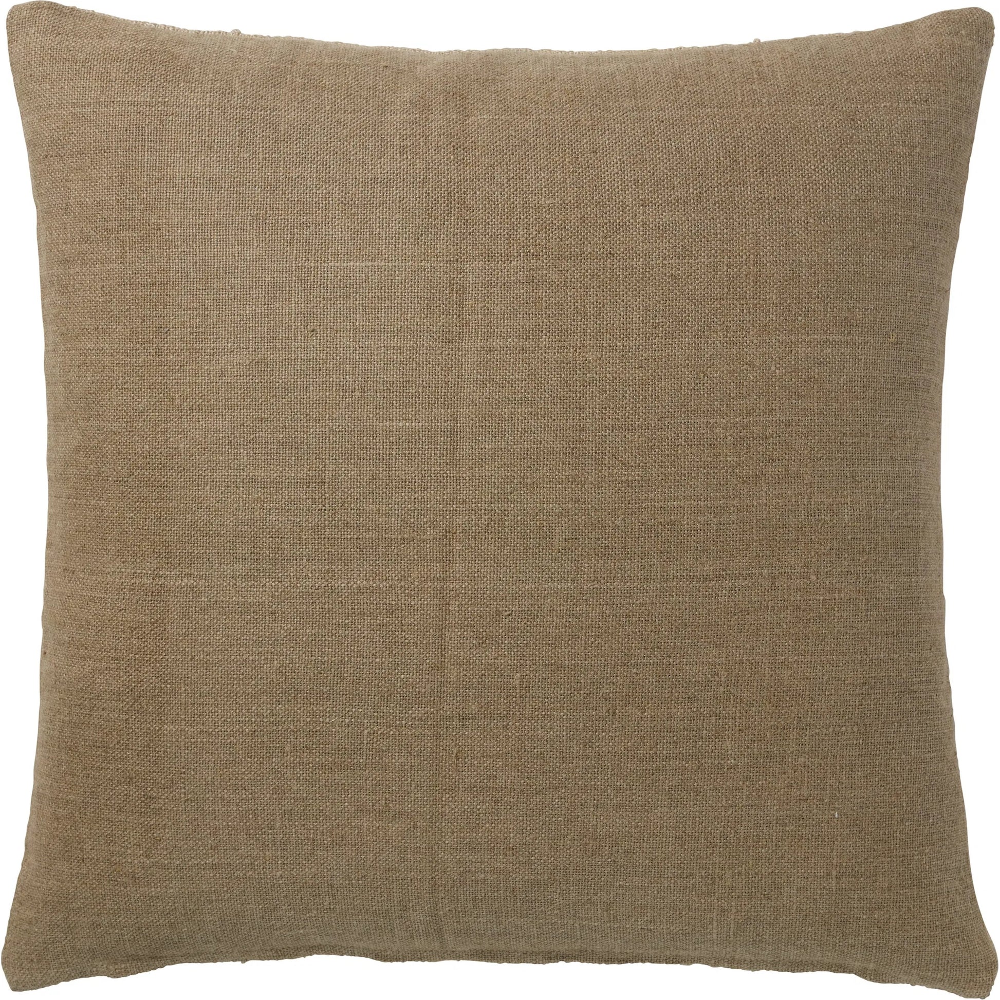 Emmer EMM01 Pillow by Jaipur Living in natural linen. Made from 80% linen 20% viscose in a transitional style.