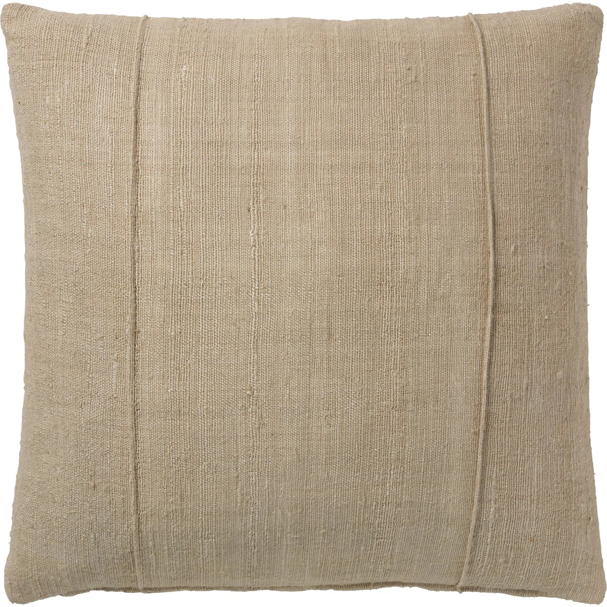 Emmer EMM01 Pillow by Jaipur Living in natural linen. Made from 80% linen 20% viscose in a transitional style.