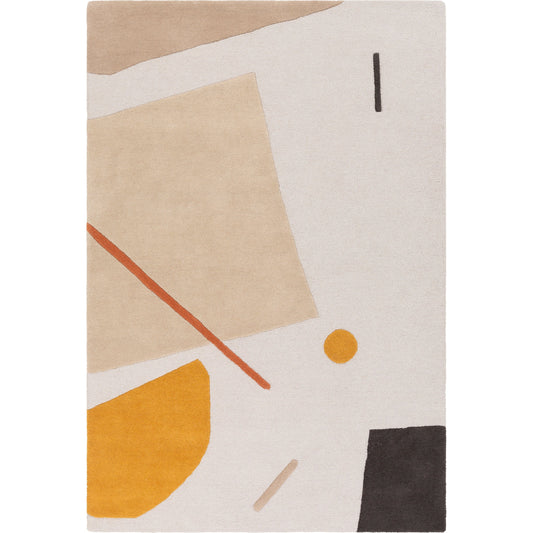 Emma Rug - 25248 by Livabliss in burnt orange, mustard, khaki. Made from 100% wool in a unique style.