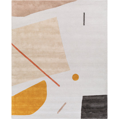 Emma Rug - 25248 by Livabliss in rust, mustard, tan, black, brown, light slate. Made from 100% wool in a unique style.