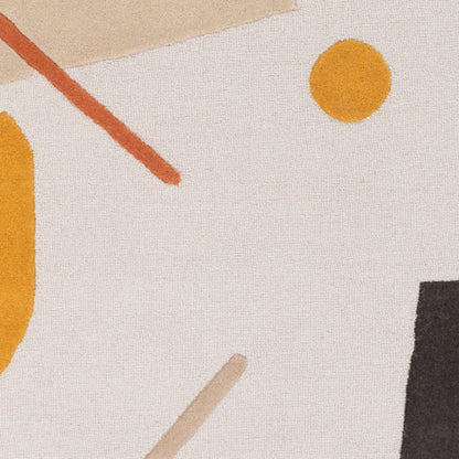 Emma Rug - 25248 by Livabliss in rust, mustard, tan, black, brown, light slate. Made from 100% wool in a unique style.