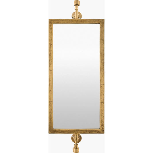 Emmeline Accent Mirror by Surya in gold. Made from aluminum in a transitional style.