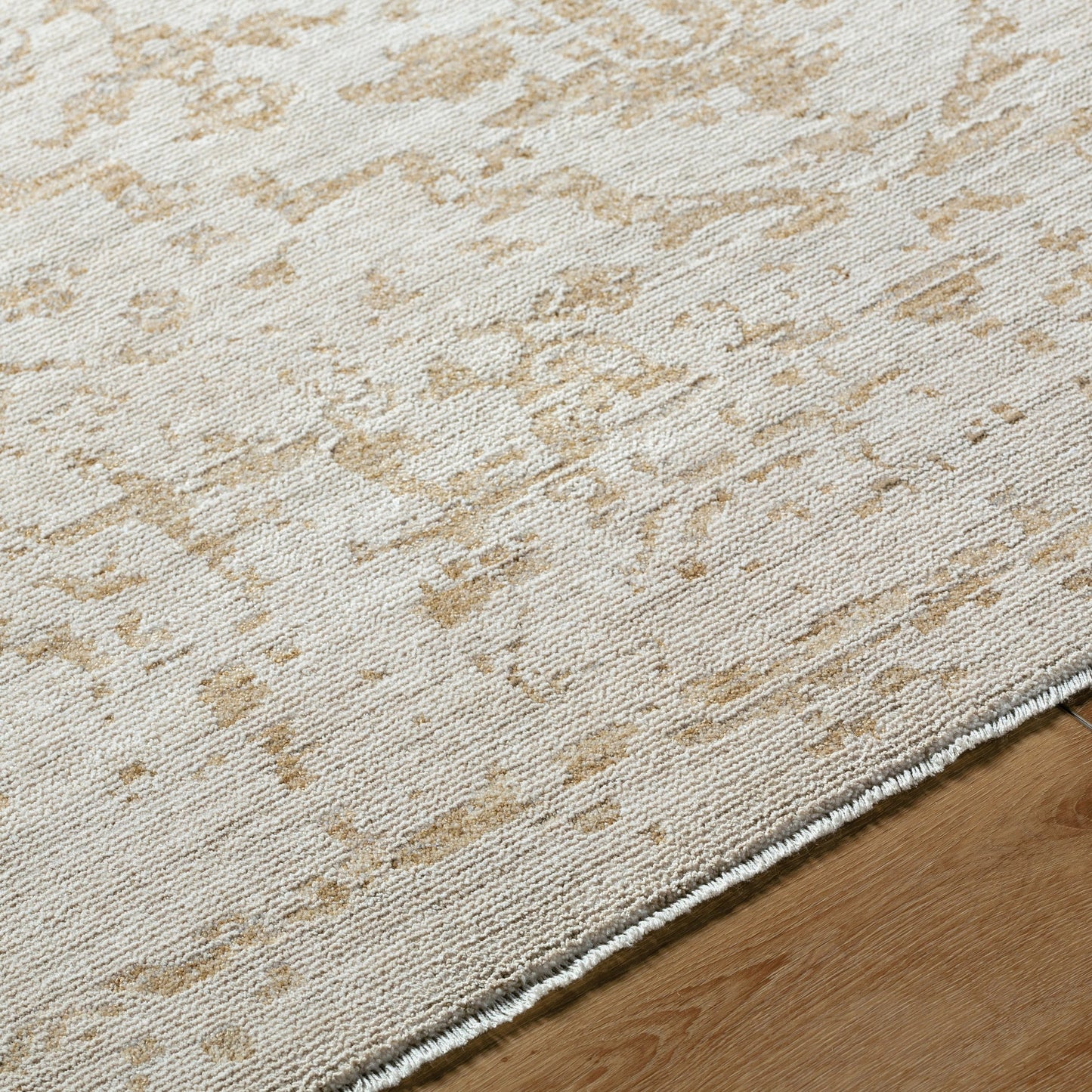003 SI-2100062,SI-2100066,SI-2100068 | Closeup | Emory EMO-2300 Rug by Livabliss in cream, tan, ivory, light gray. Made from polyester in a unique style.