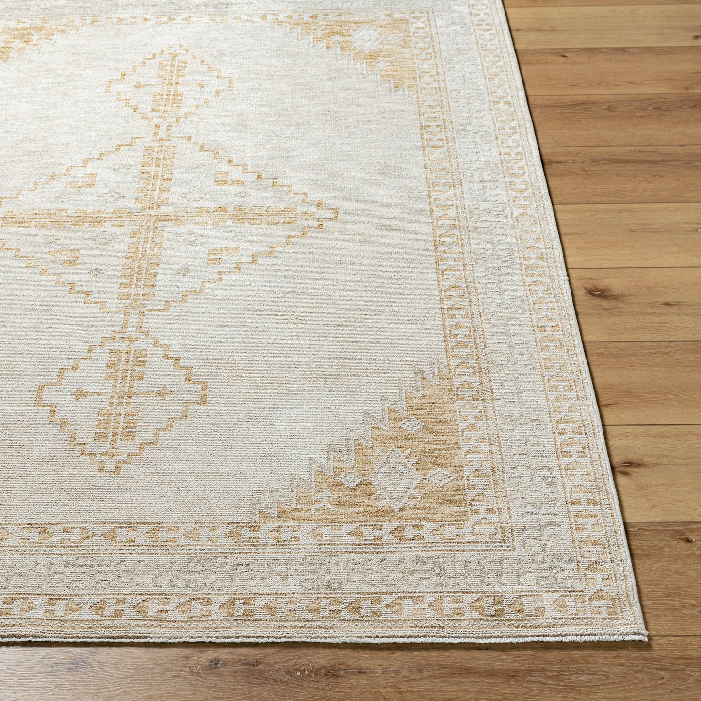 002 SI-2100070,SI-2100077 | Closeup | Emory EMO-2301 Rug by Livabliss in ivory, tan, light gray, slate. Made from polyester in a unique style.