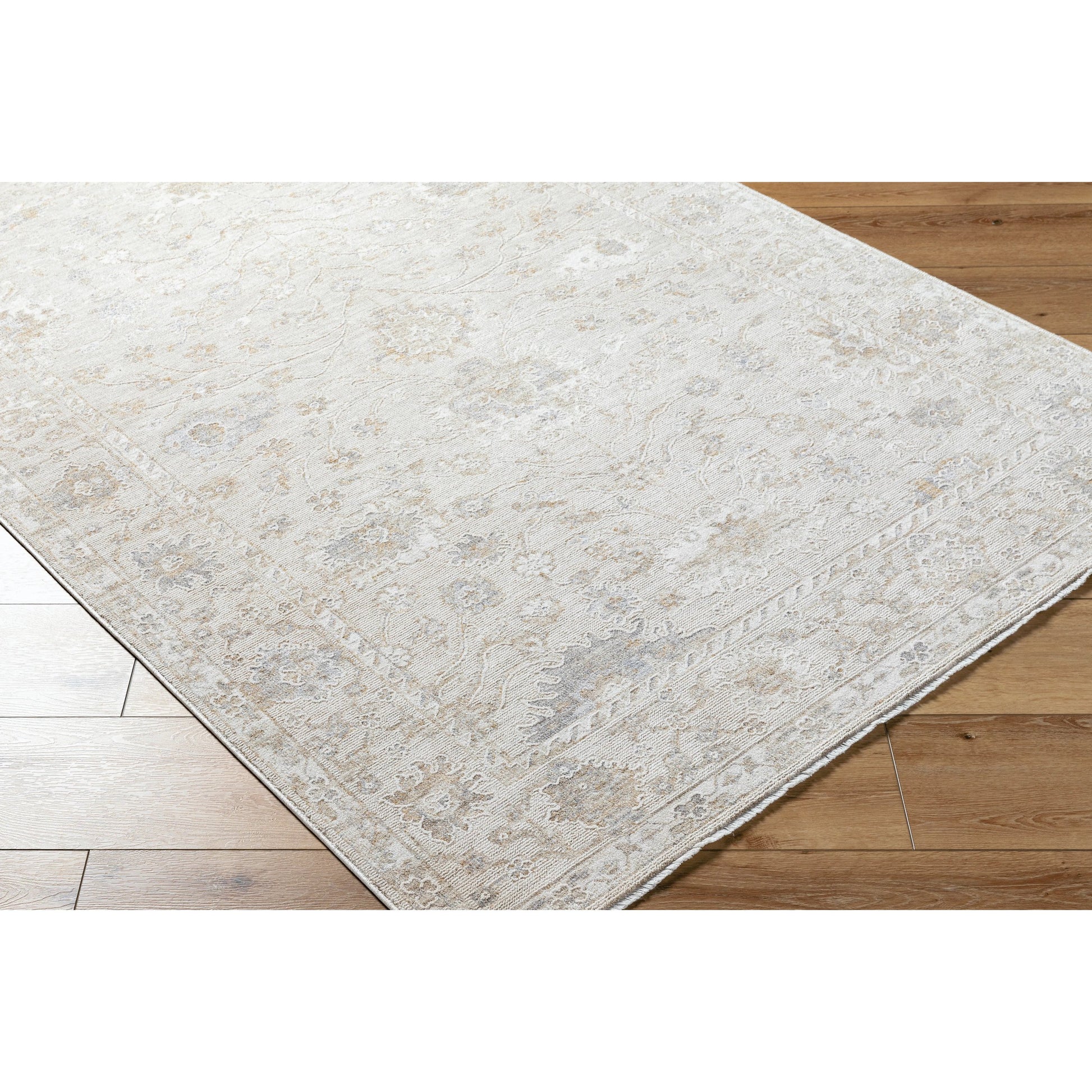Emory EMO-2307 Rug by Livabliss in ivory, cream, tan, light gray, slate. Made from face: 100% polyester, warp: 100% polyester in a unique style.