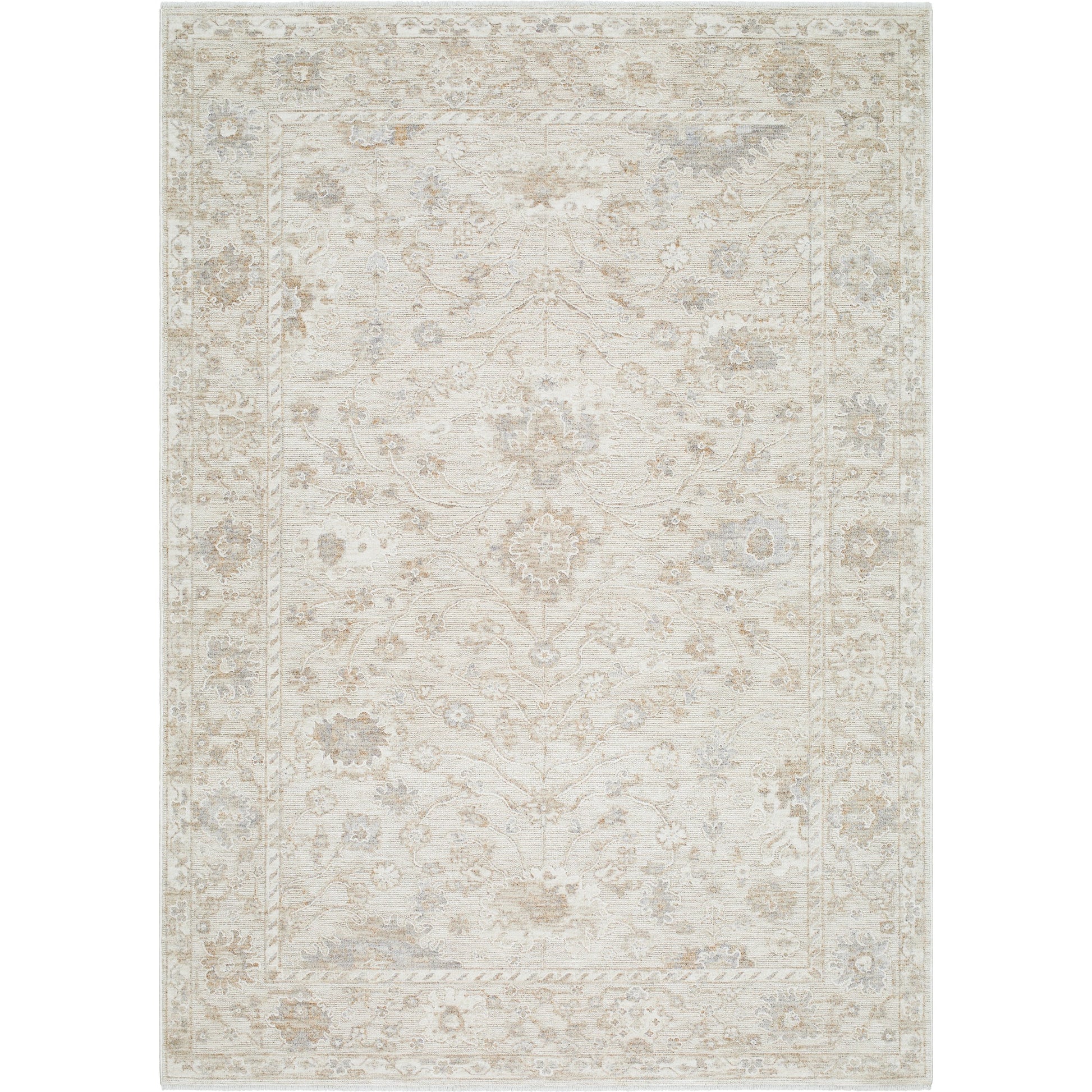 Emory EMO-2307 Rug by Livabliss in ivory, cream, tan, light gray, slate. Made from face: 100% polyester, warp: 100% polyester in a unique style.