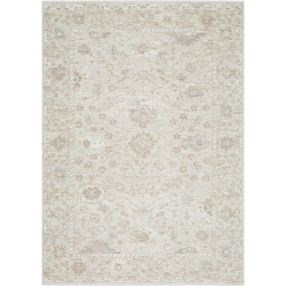 Emory EMO-2307 Rug by Livabliss in ivory, cream, tan, light gray, slate. Made from face: 100% polyester, warp: 100% polyester in a unique style.