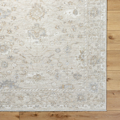 Emory EMO-2307 Rug by Livabliss in ivory, cream, tan, light gray, slate. Made from face: 100% polyester, warp: 100% polyester in a unique style.