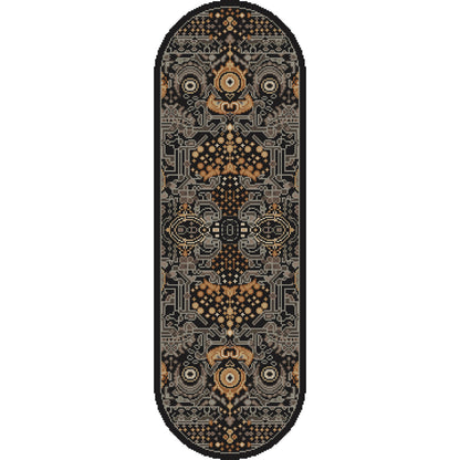 Empress Rug - 12721 by Surya in black, mustard, charcoal, burnt orange, medium gray. Made from 100% wool in a unique style.