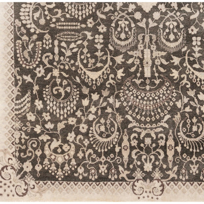 Empress Rug - 12942 by Surya in ink blue, ivory, light gray, charcoal, ice blue. Made from 100% wool in a unique style.