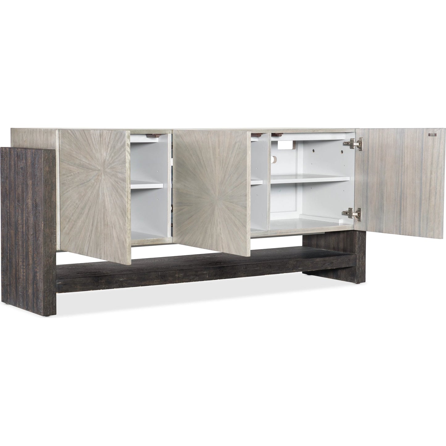 002 SI-2449108 | Additional Silo | Melange Ground Perspective Credenza by Hooker Furniture in distressed dark wood, light wood. Made from unique in a modern style.