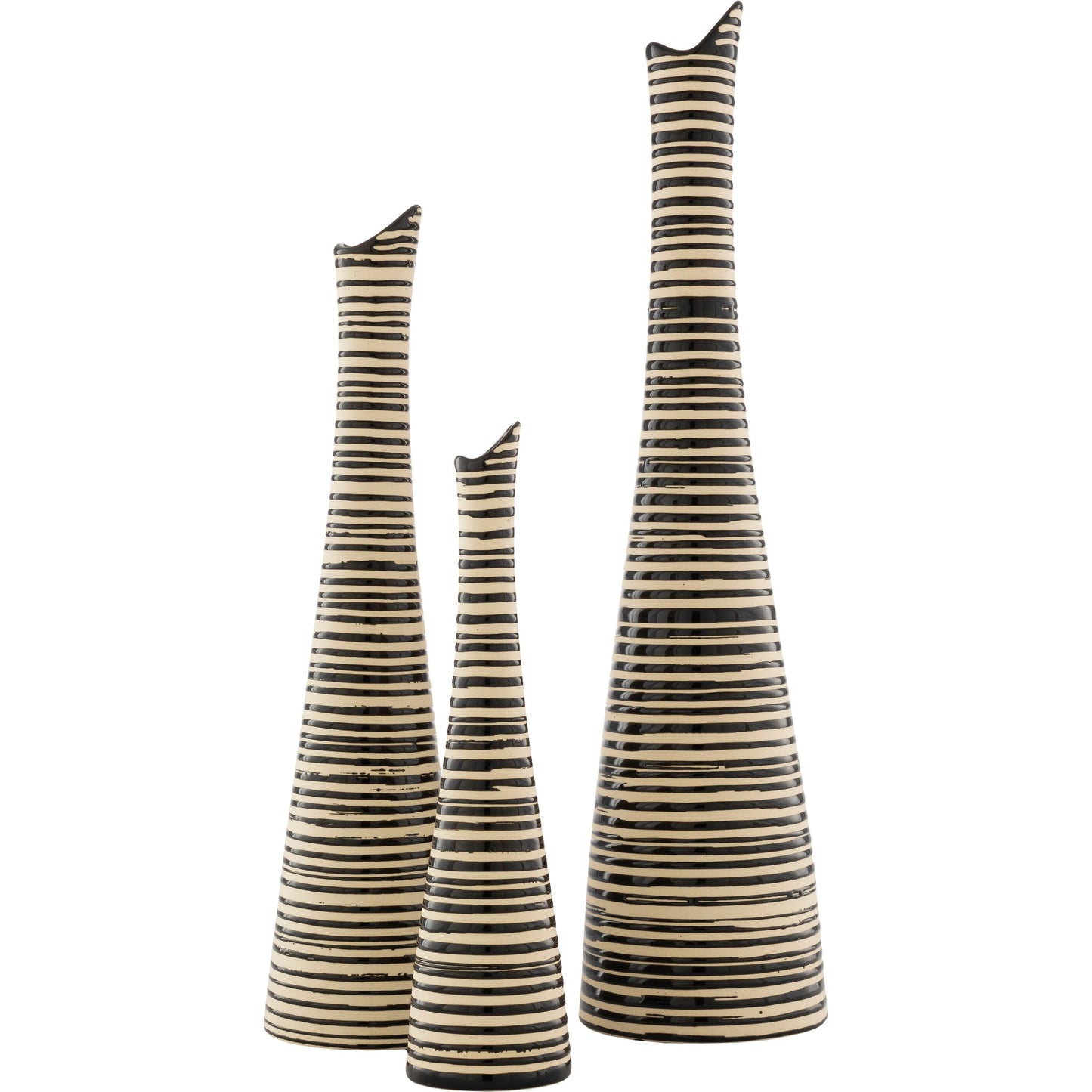 002 SI-1881334 | Primary Silo | Emily - 24674 (Set of 3) by Surya in black, beige and glazed. Made from ceramic in a unique style.